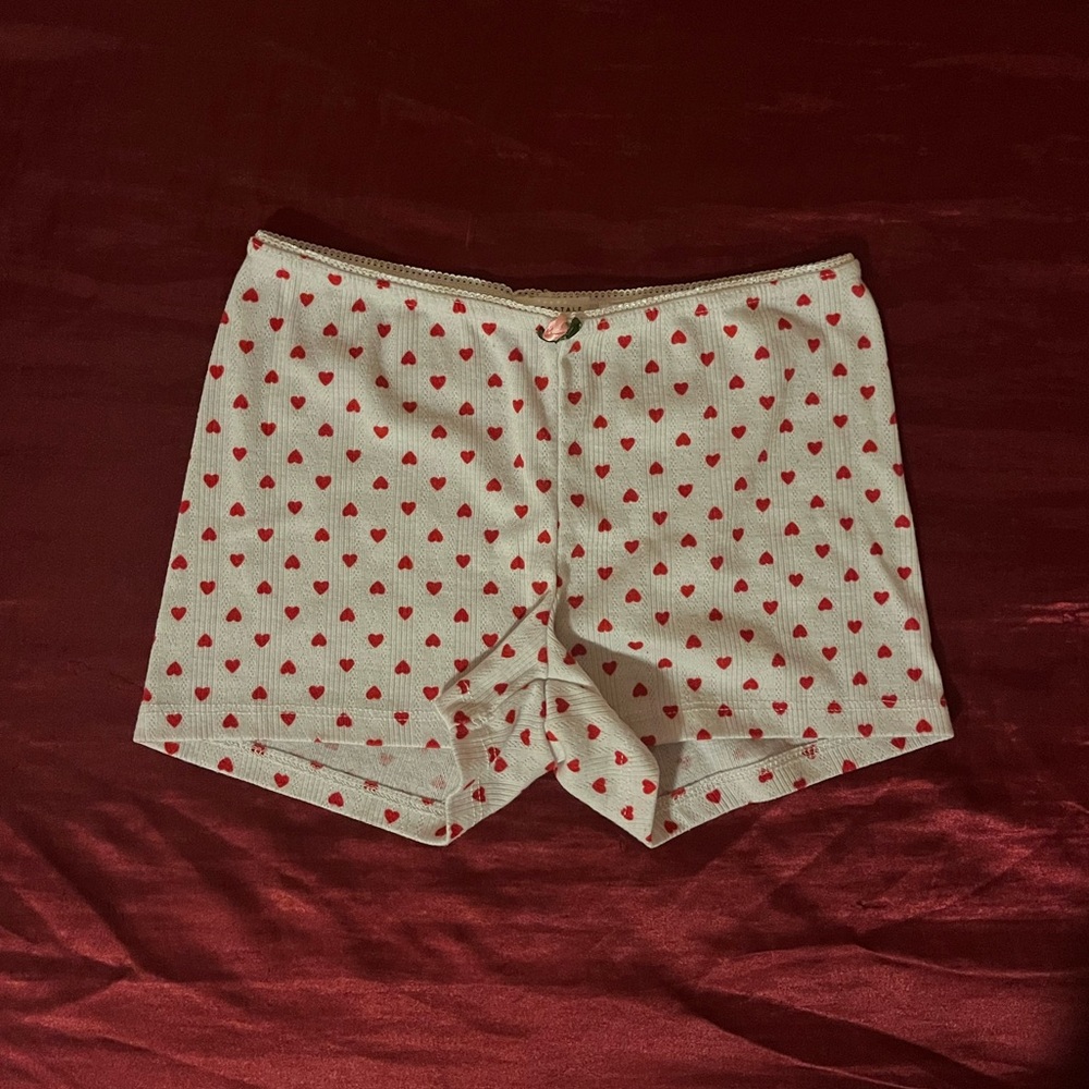 Aeropostale Heart Print Waffle Boyshorts Size XS